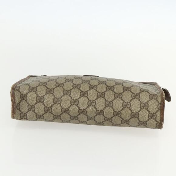 GUCCI GG Supreme Clutch Bag PVC Beige 014 115 6063 Auth 151482